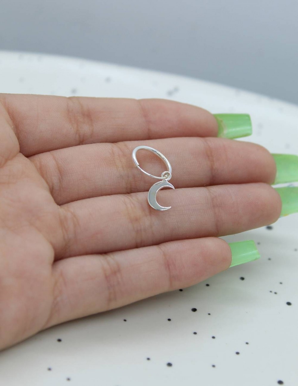 Aros de Plata 925 de Luna 26mm 2