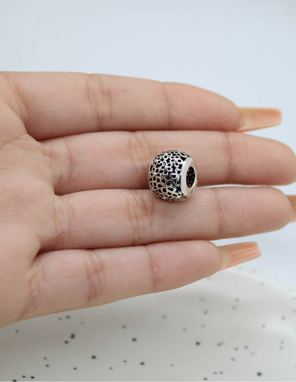 Charm de Plata con Flores 2