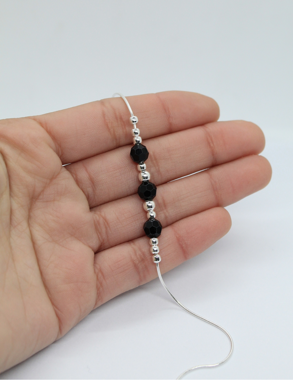 Pulsera de Plata Jacinta Negra 2