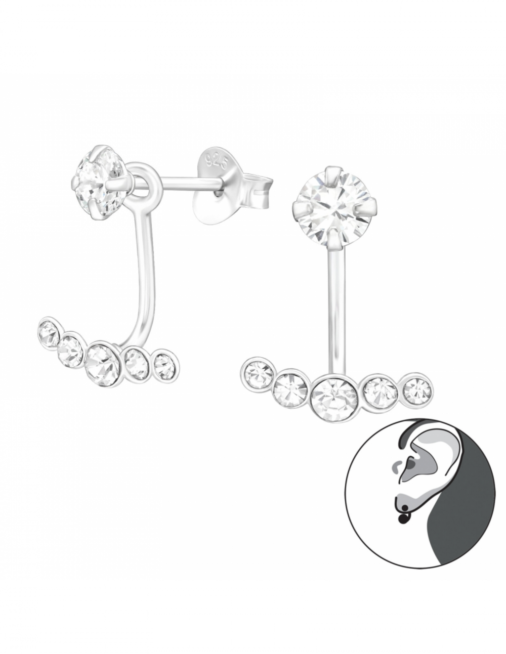 Aros de plata con diseño y...