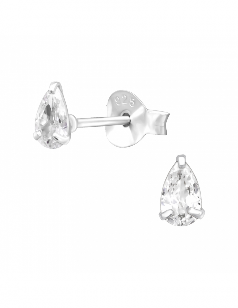 Aros de plata con circon 5mm