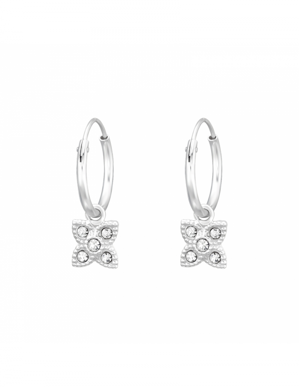 Argollas de plata de flores...